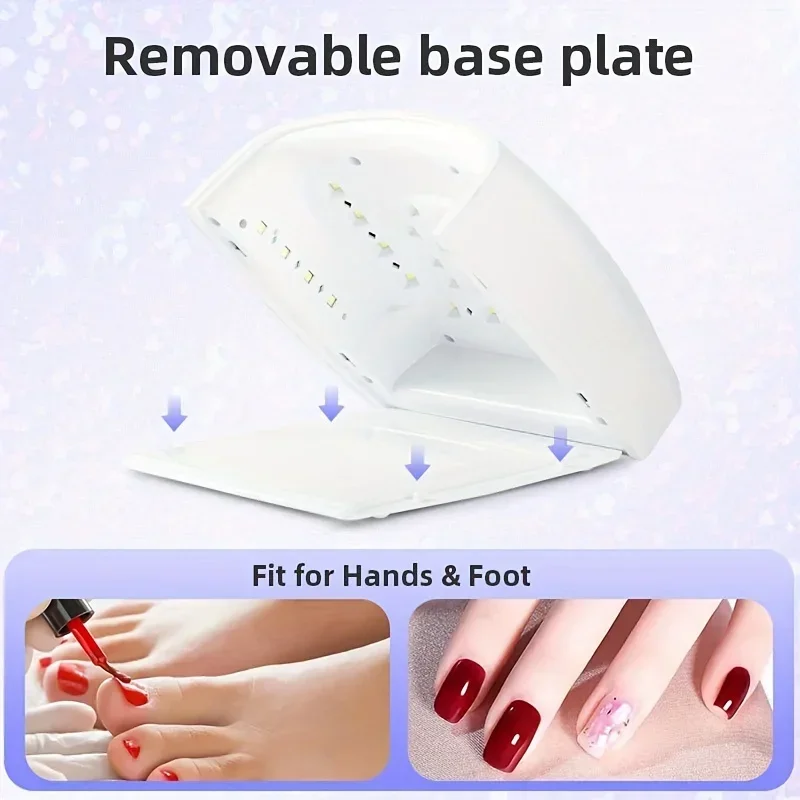 Lampada per unghie LED UV ricaricabile Lampada da 66 W per manicure con schermo LCD 4 impostazioni timer Strumenti per manicure per nail art per la casa e il salone