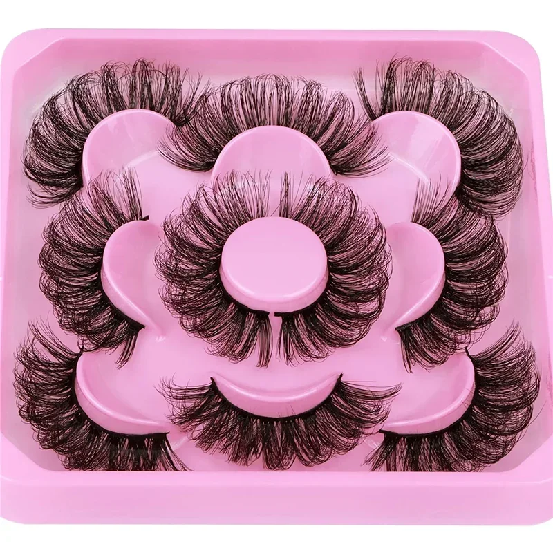 5 pairs Russian Strip Lashes Fluffy Lashes 3D False Eyelashes Russian Volume Eyelashes Fake Eyelash Extension Make Up