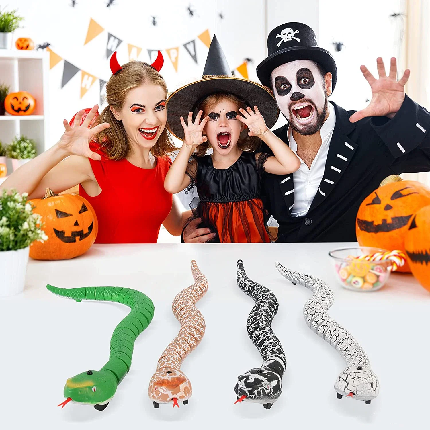 Jouet Réaliste avec Télécommande pour Enfant, Animal Effrayant, Vipère, Truc, Terrifier, Méchant, Cadeau d'Halloween