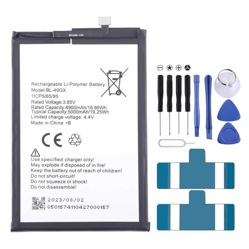 BL-49GX Li-ion Polymer Battery For Infinix Note 7 / Note 10 / Hot 11S Phone 5000mAh Rechargeable Battery Replacement Part