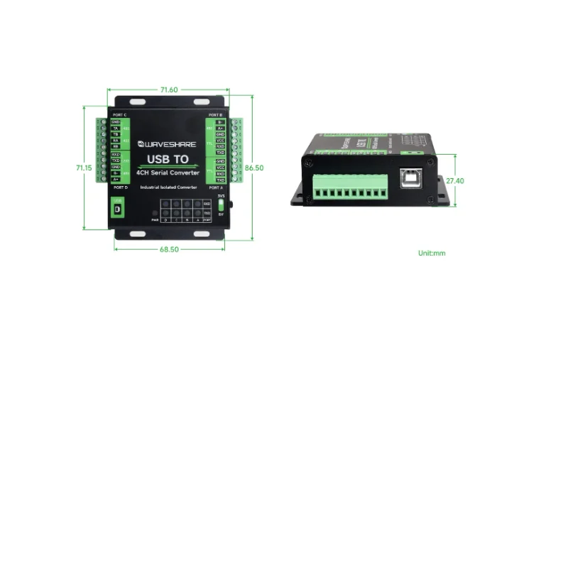 USB TO 4CH Serial Converter Multifunction RS232/485/422/TTL Serial Converter FT4232HL Chip