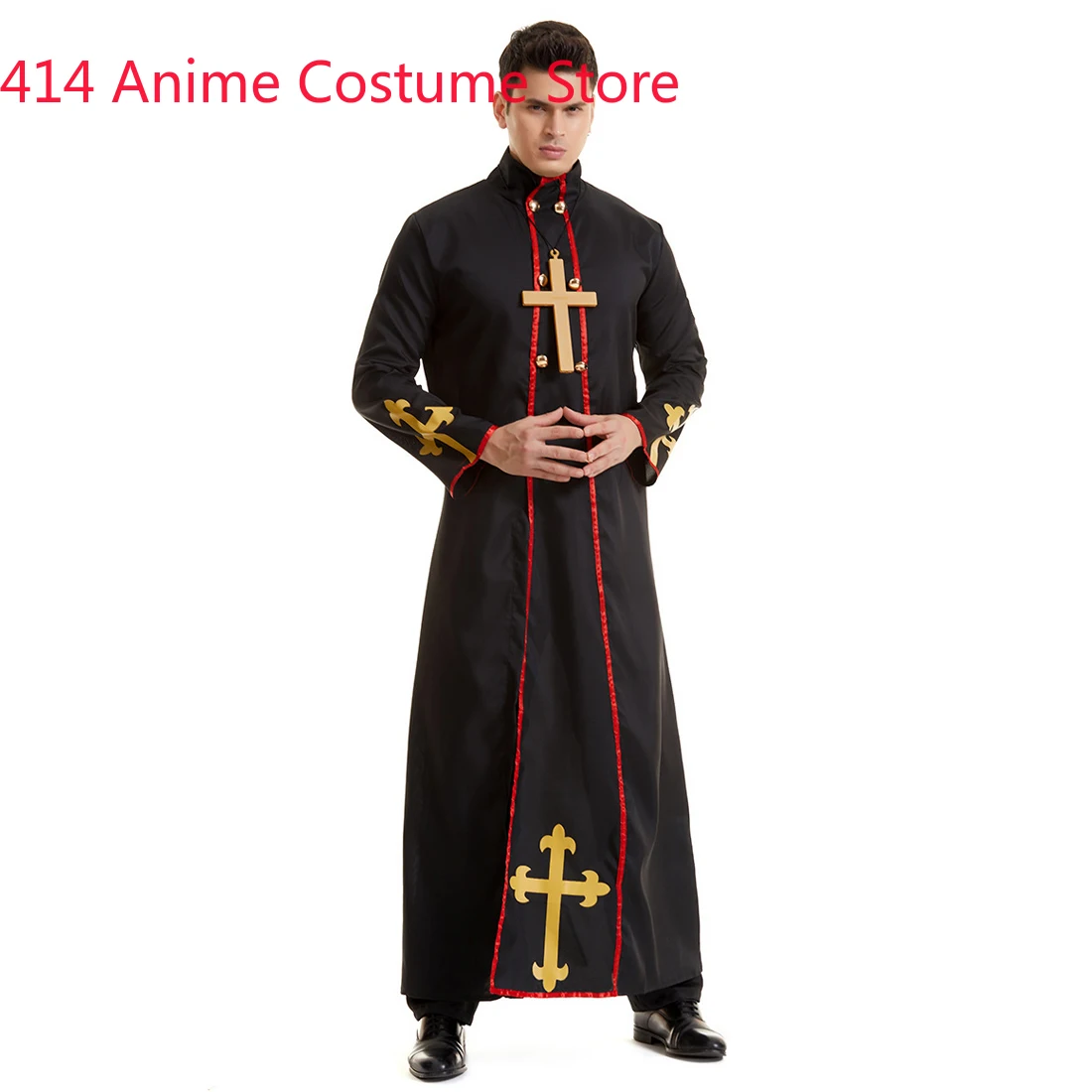 

Adult Men Evil Priest Costumes Minister Of Death Costume Cosplay Halloween Purim Party Fancy Dress