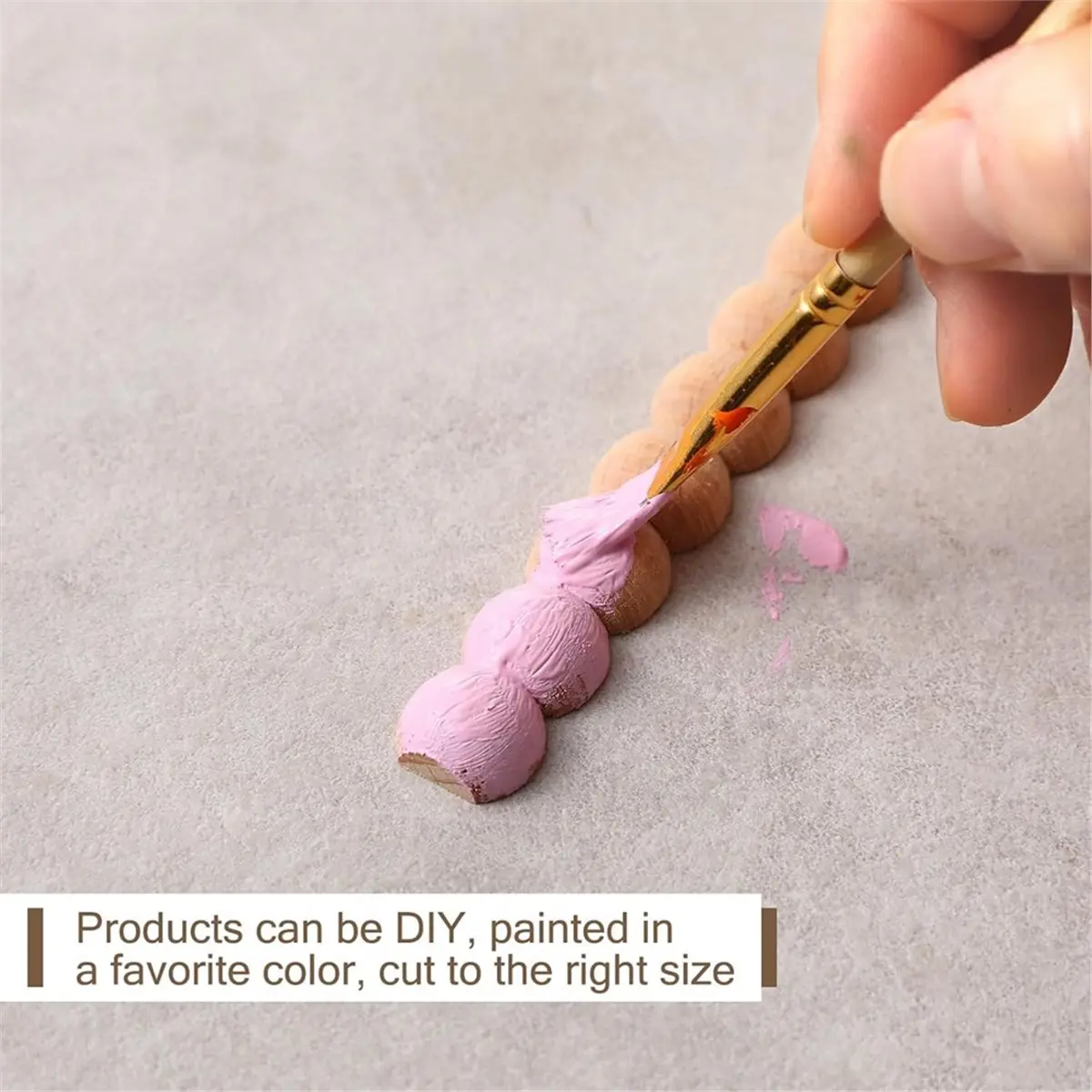 

*ABAB 12 Pcs Decorative Beaded Wood Trim Half Wooden Beads Trim Molding 15. 75 Inch Unfinished 3D Decorative Bead Pearl