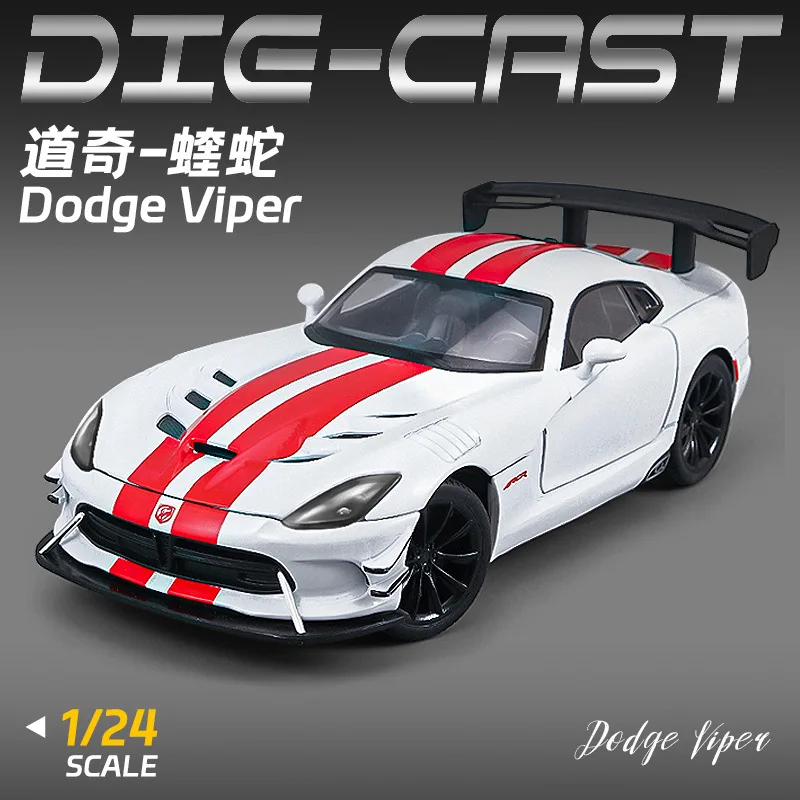 

XLG 1:24 Viper, имитация сплава, звуковой и световой автомобиль, модель спортивного автомобиля, детская игрушка-головоломка, расширенная коллекция, украшение, подарок