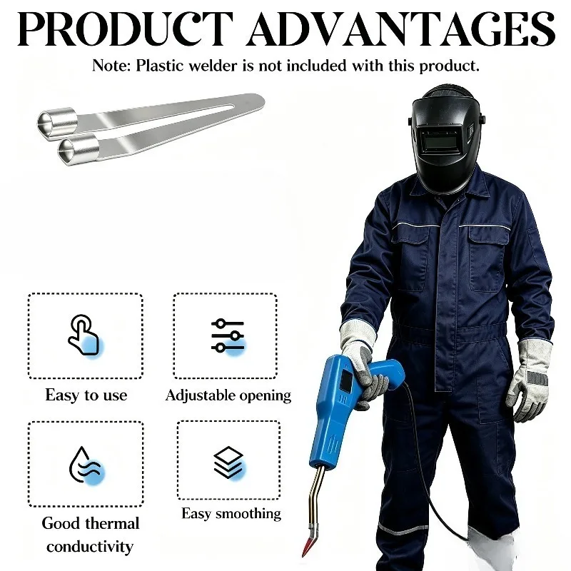 3/5Pcs Smooth Head Adjustable Soldering Repair Iron Plastic Smoothing Tip Head 45 Degree Elbow Welder Head for Welding Tools