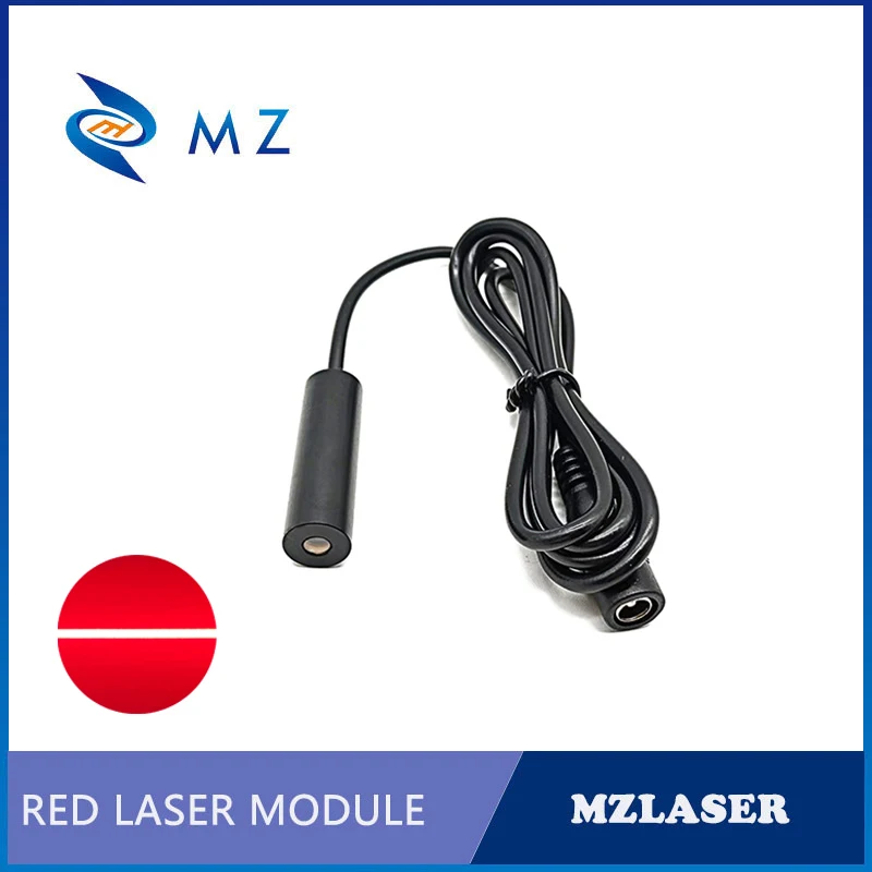 Compact D12mm 635nm 5mw Industrial Grade Red Line Laser Diode Module 3V 5V 12V 24V with Adapter for Professional Use