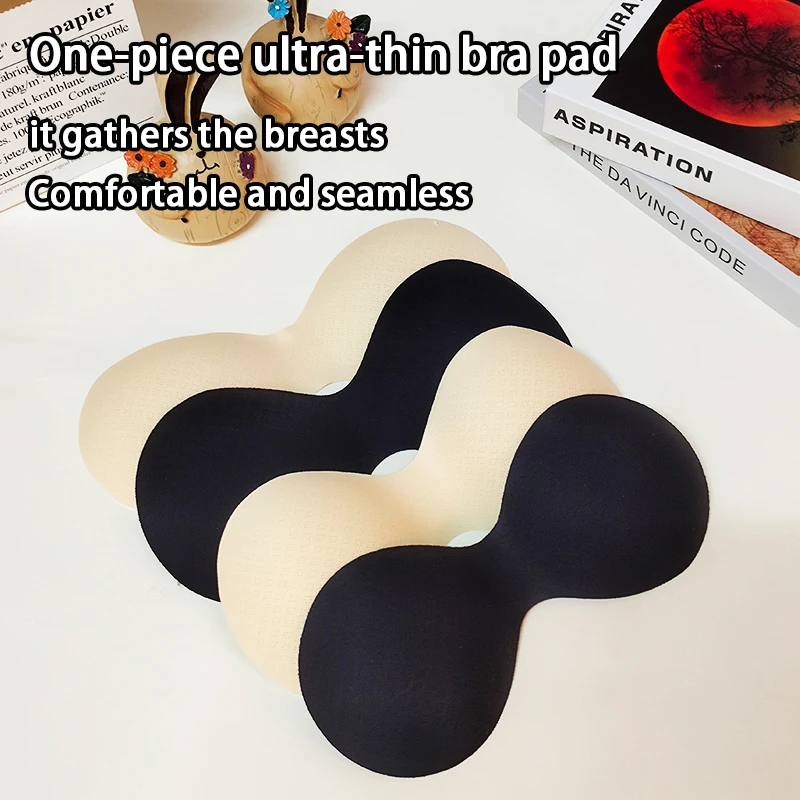 One-Piece Latex Cotton Breast Pad, Breathable, Soft, Ultra-Thin, Anti-Bump Underwear, Universal Inner Pad for Women's Back-Wrapped Bras
