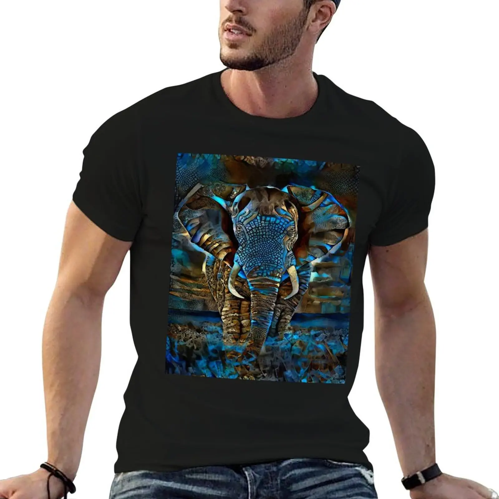 T-shirt en coton basique grande taille avec motifs Master, Elephant, Elephant, Lea Roche