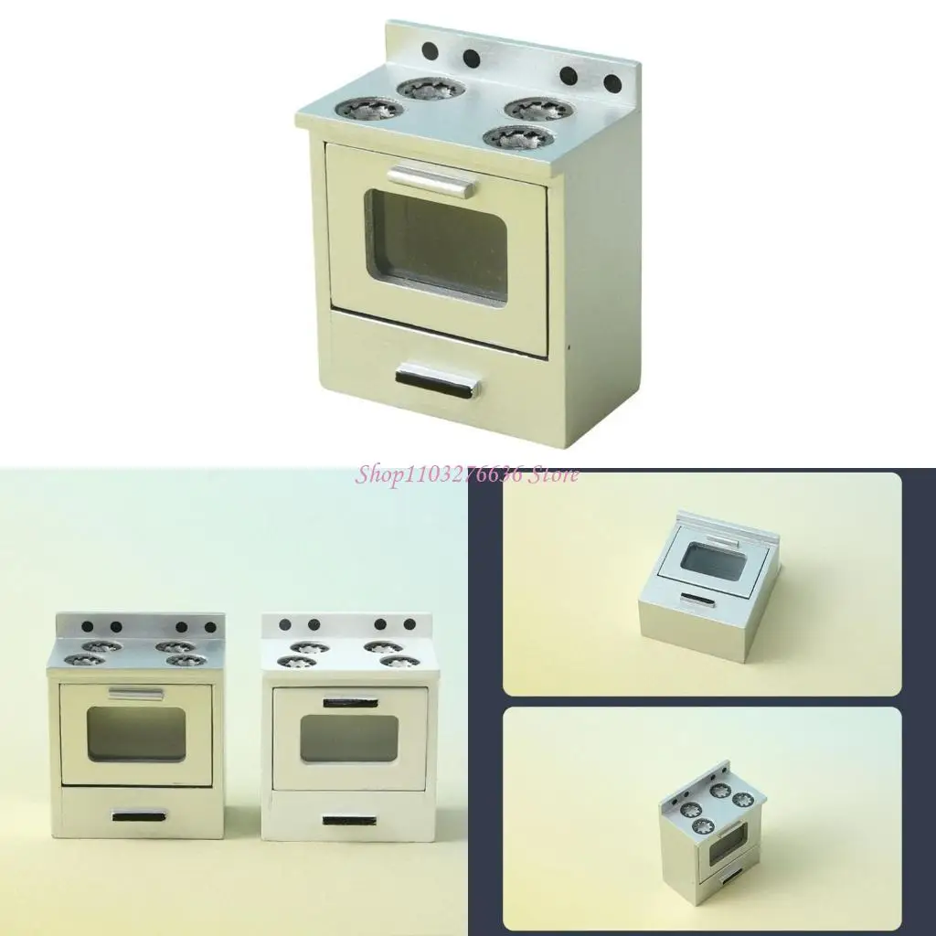 R6FD Keukenkast Kachel Miniatuurkast Model Doll Houses Keukenaccessoire Realistische speelset 1:12