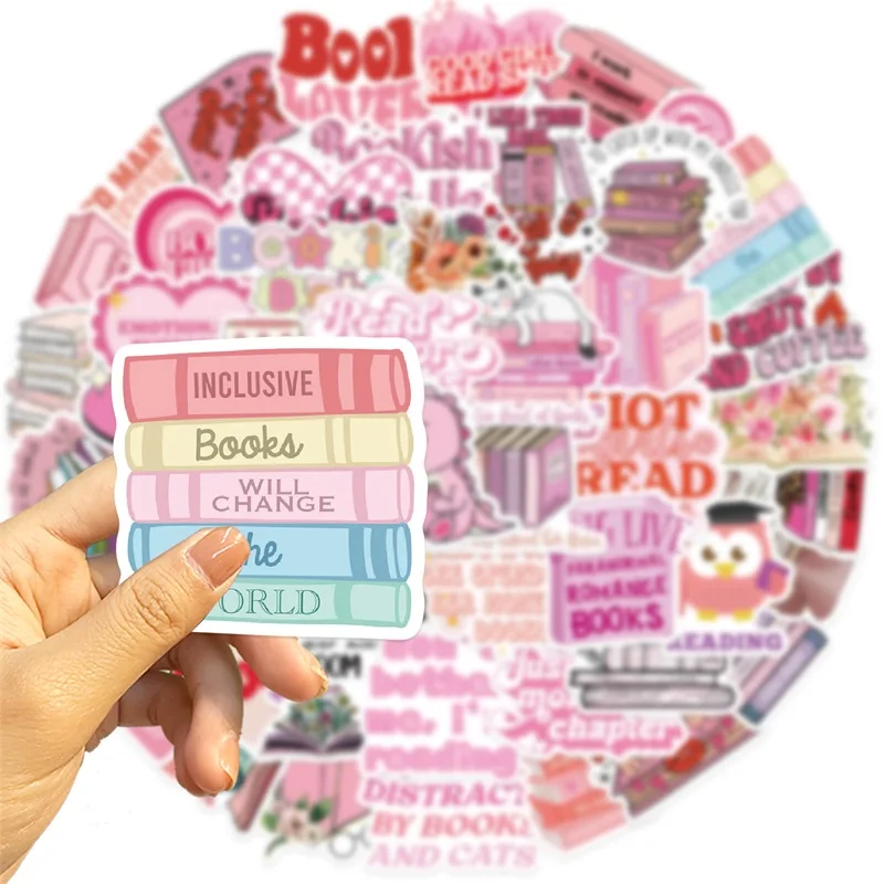 10/30/50PCS Kawaii Pink Book PVC Sticker Aesthetic DIY Decoration Scrapbooking Korean Stationery School Supplies for Kids