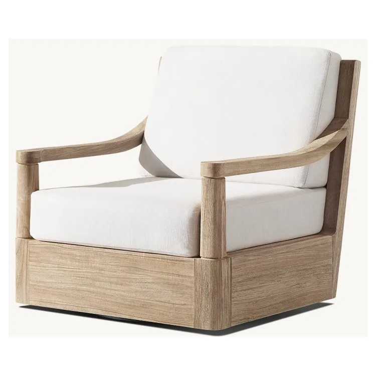 

Solid Teak Wooden Swivel Lounge Patio Chair Modern Leisure Outdoor Furniture For Hotels Parks Courtyards Unparalleled