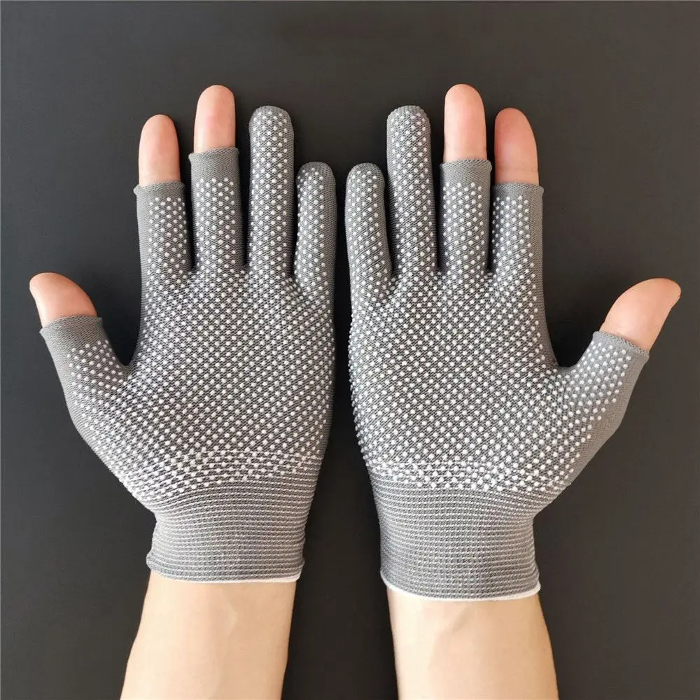 Cool Sunscreen Spring Summer Sports/Biking Sun Protection Anti-Slip Fishing Gloves Driving Mittens Open/Half Fingers