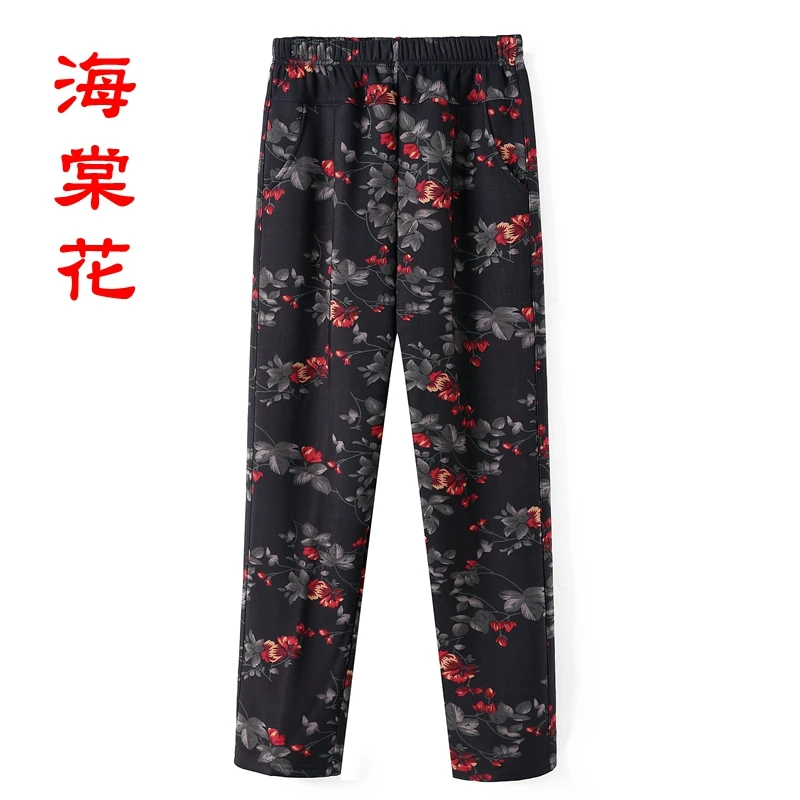 8XL 9XL Frauen Mittleren Alters Hosen Neue Druck Elasti Hohe Taille Casual Hosen Frühling und Herbst Gerade Hosen Oversize Oma pa – Detail 27