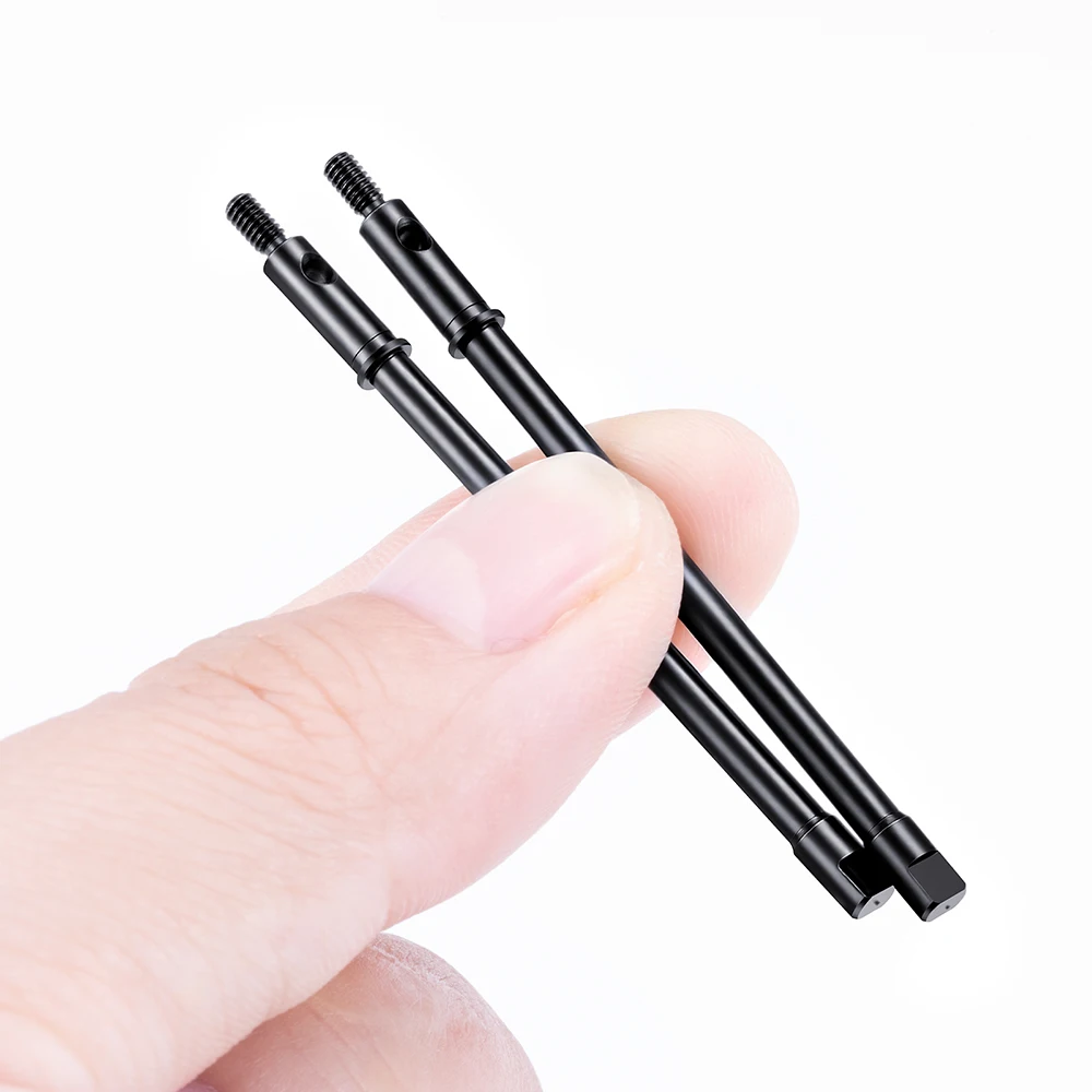 YEAHRUN 2Pcs Steel Lengthen Front CVD Shaft Drive for Axial SCX24 Deadbolt C10 Gladiator Bronco Wrangler 1/24 RC Car Model