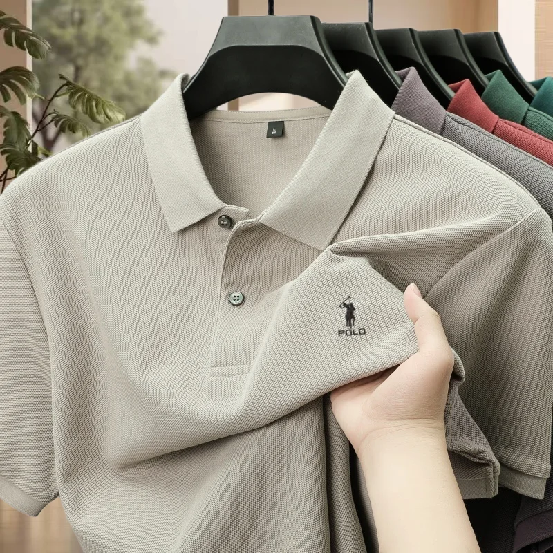 

2026 new men's brand 100% cotton fashionable classic Paul embroidery polo shirt summer best-selling solid color casual short top