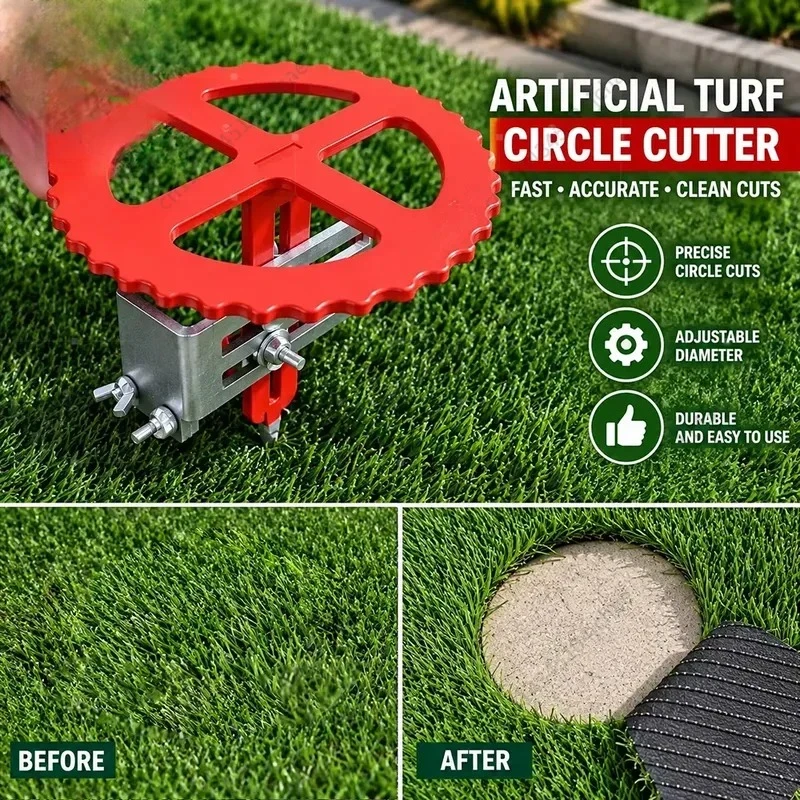 EE Artificial Grass Hole Cutter Circle Cutting Tool for Turf Installation Landscaping Sports Field and Garden