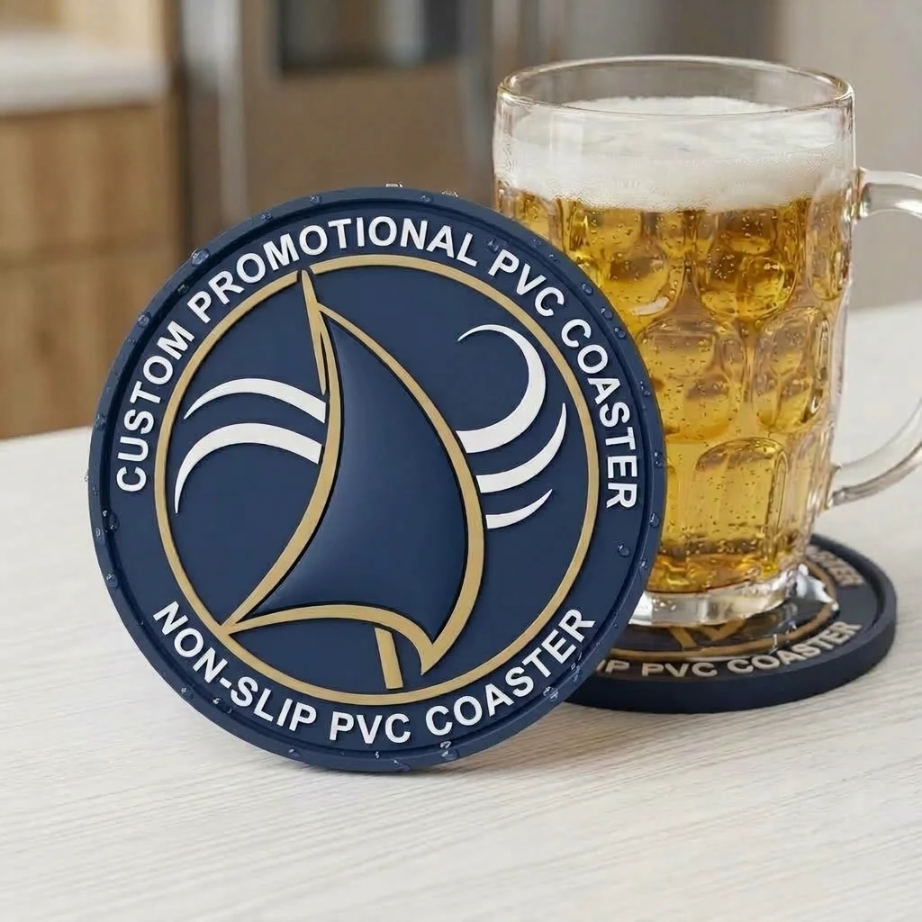 Custom Logo Soft Rubber Cup Mat Non Slip PVC Silicone Coasters for Coffee Tea Drink Insulation