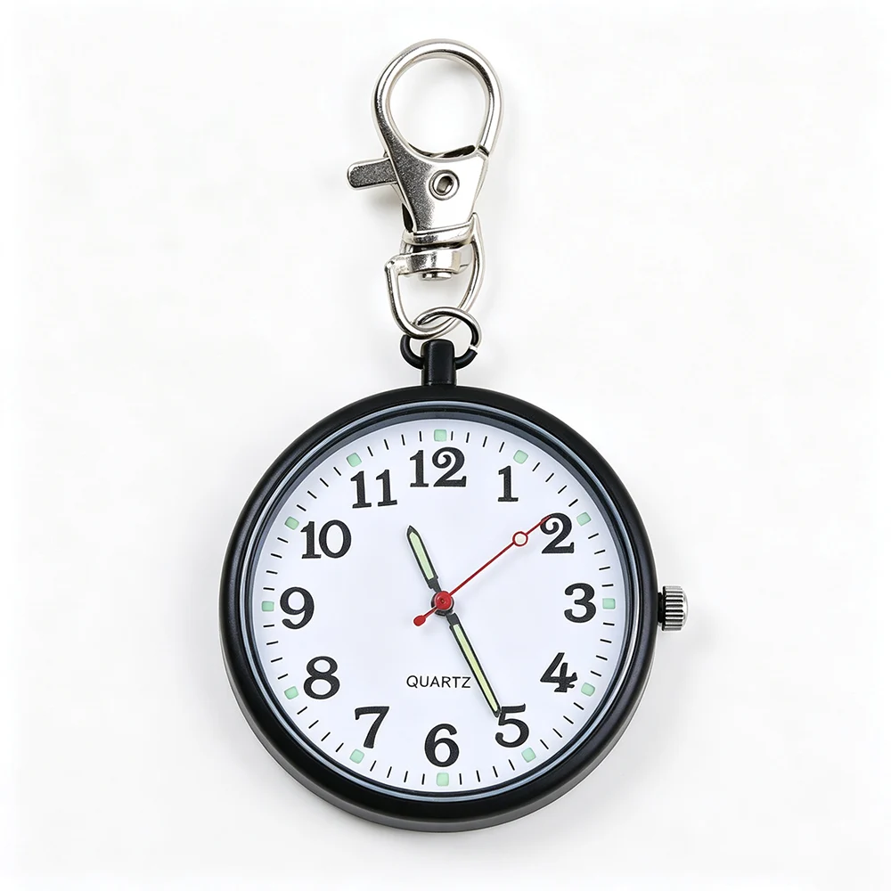 Large Clear Dial Pocket Watches Men Portable Round Hanging Backpack Kids Keychain Watch Women Ladies Nurse Quartz Clock