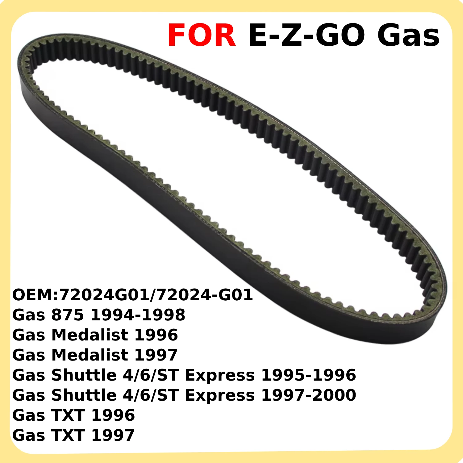 Golf Cart Powersports Golf Cart Drive Belt For E-Z-GO OEM 72024G01 Gas 875 Medalist Shuttle 4/6 ST Express TXT 1994-2000 Years