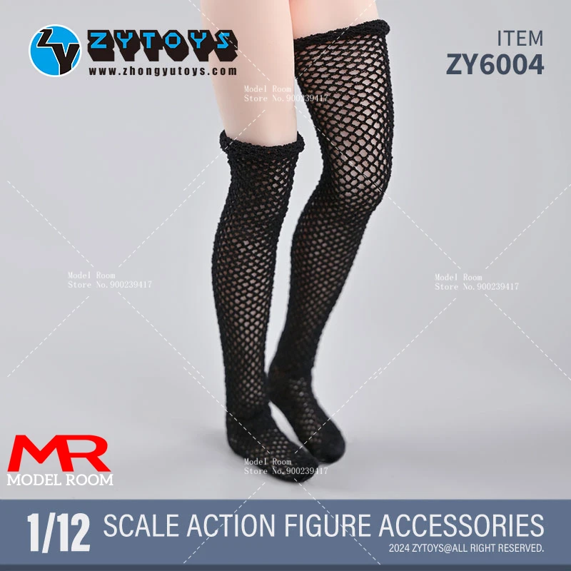 ZYTOYS 1/12 여성 블랙 낚시 그물 스타킹, 의류 액세서리 모델, 6 인치 군인 액션 피규어 바디 인형, ZY6004