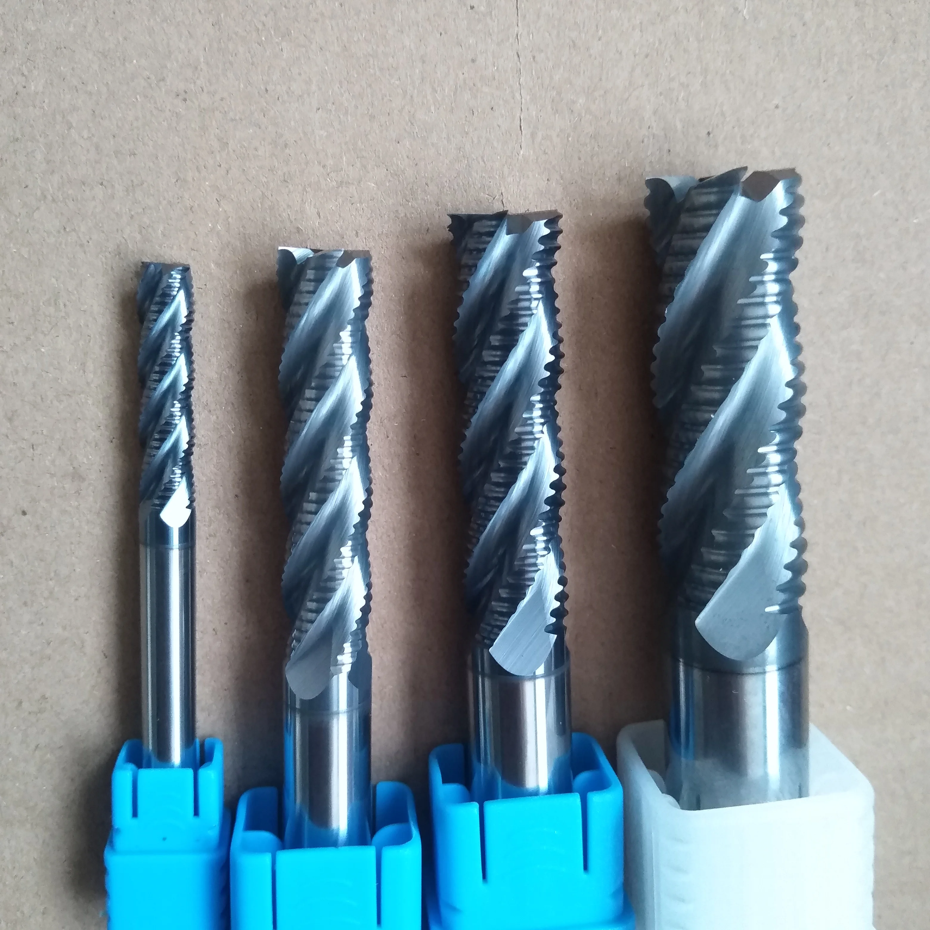 4mm/6mm/8mm/10mm/12mm 4Flute HRC45/55/60 lengthen Roughing end mill Spiral Bit Milling Tools CNC Corn Endmills Router bits