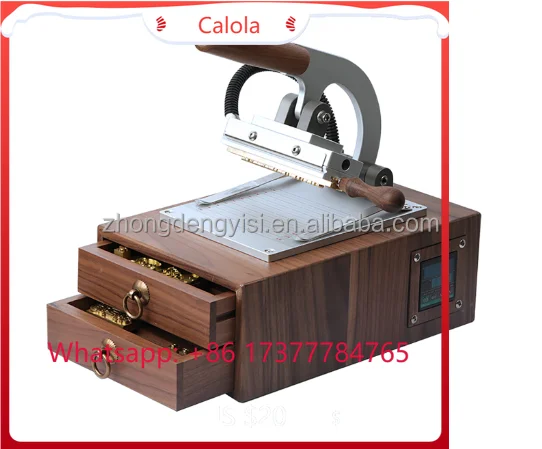 Custom Logo Stamp Branding Manual Leather Embossing Heat Press Hot Stamping Machine for Wood PVC Paper Wallet