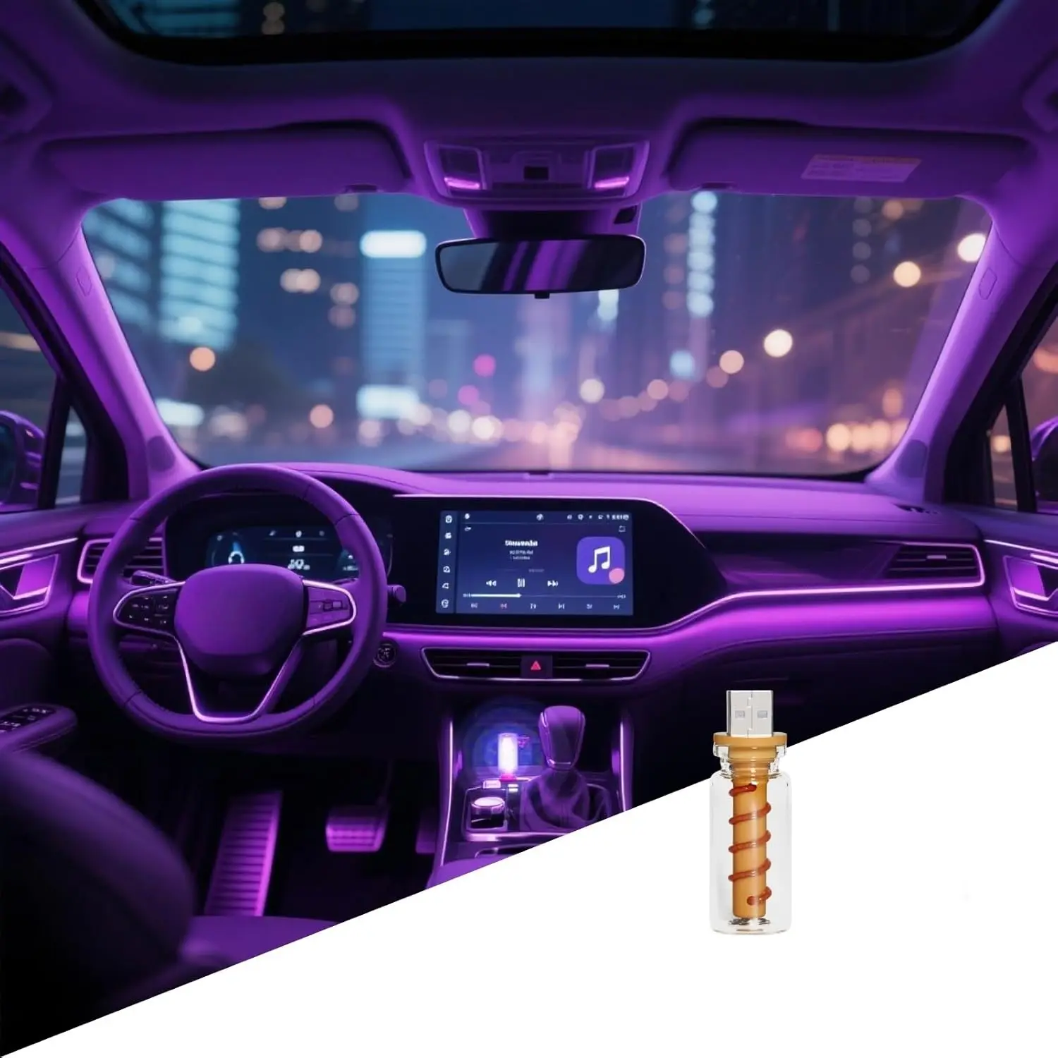

3D Dimmable Touch Control USB Car Interior Lights, Retro Creative LED Ambient Lighting, Universal USB Lights for Cars, Bedrooms,