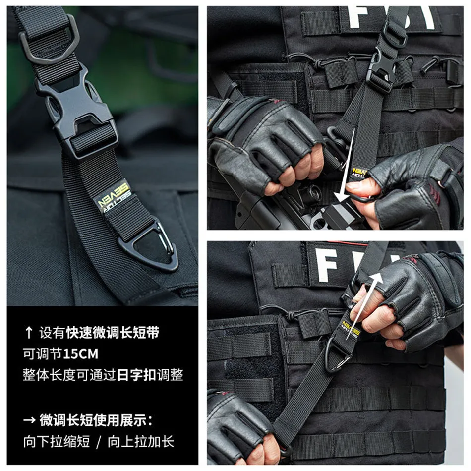 Tactical Shoulder Strap Quick Adjustment and Release 2 or 1 Point Sling Shoulder Strap Modular Extended Shoulder Bag Strap