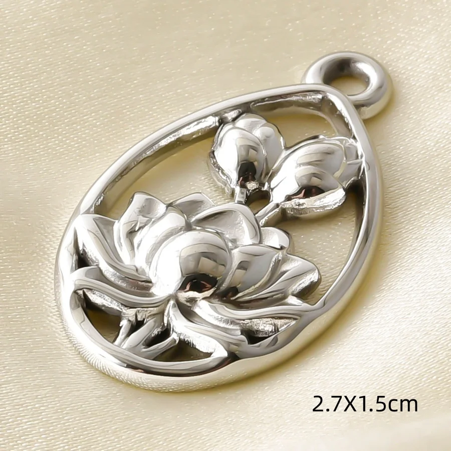 Ethnische Buddha-Kopf- und Fatima-Hand-Anhänger, Blumenbaum-Metall-Edelstahl-Charms für die Schmuckherstellung, Armbänder, Schlüsselanhänger, DIY-Anhänger – Detail 23