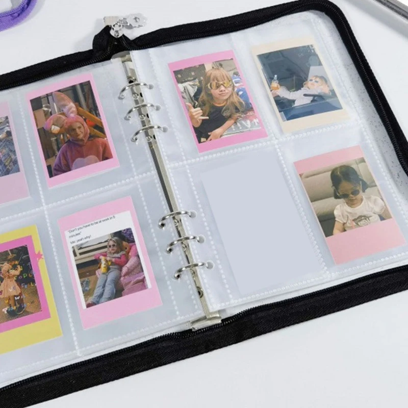 ABNO-Mini مجلد ألبوم بسحاب حامل بطاقة الصور ألبوم مجموعة بطاقات الصور
