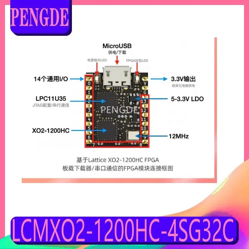 

FPGA development board ultra-small system board Lattice LCMXO2-1200HC-4SG32C MachXO2