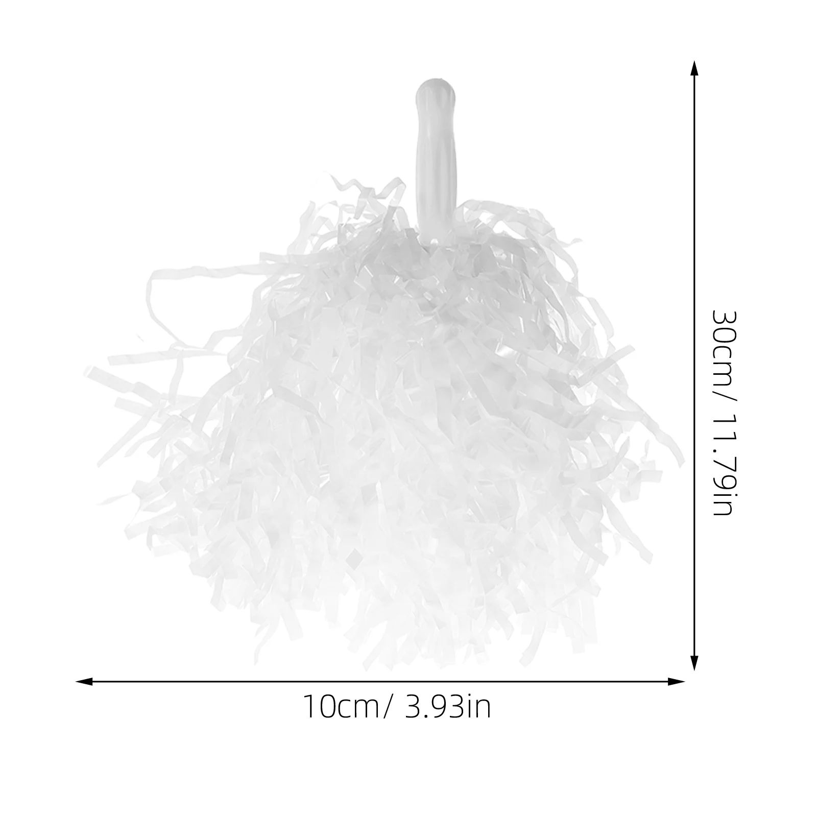 12 Stück Cheerleading-Pompons, Handblumen, metallisches Finish, Tanz-Performance, Party-Requisiten, wiederverwendbar, langlebig, weiße Pompons