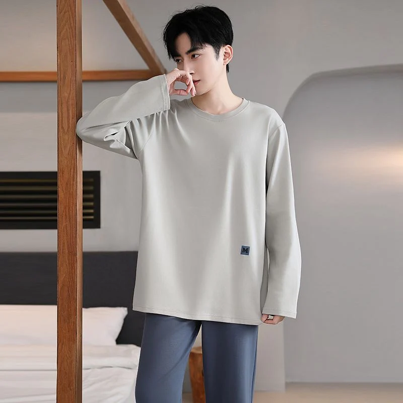 2025 New Autumn Long Sleeve Pajama Sets for Men Korean Loose Sleepwear Suit Pyjama Male Homewear Loungewear Hombre Home Clothes