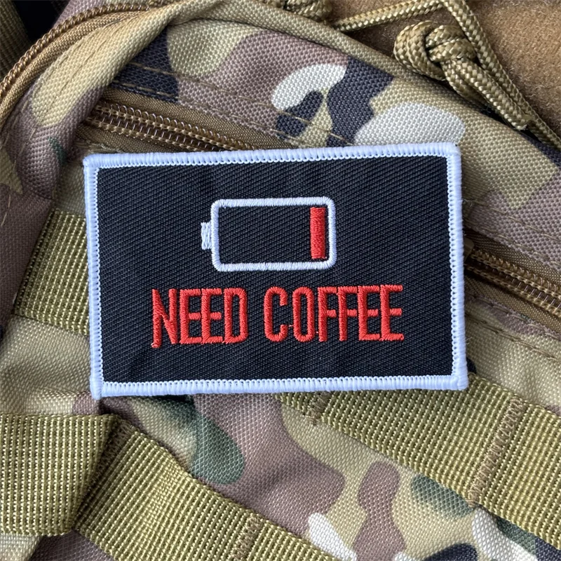NED COFFEE Parche bordado tactico - insignia moral para ropa y mochila