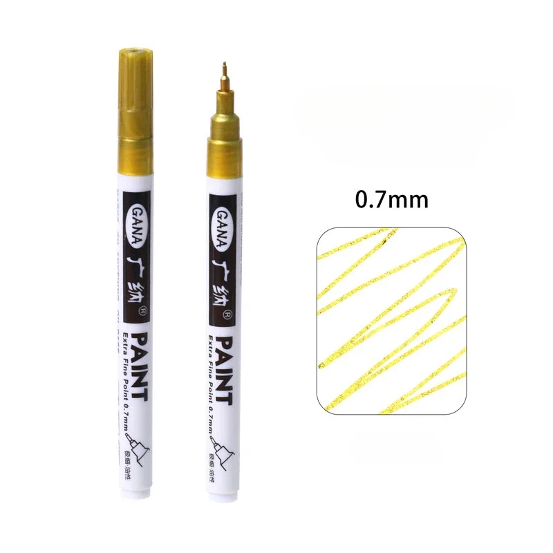 1Pc 0.7mm Waterproof Paint Marker Multifunctional Fadeless Drawing Pen for Car Metal Fabric Rubber Wood Permanent Oil Ink Marker