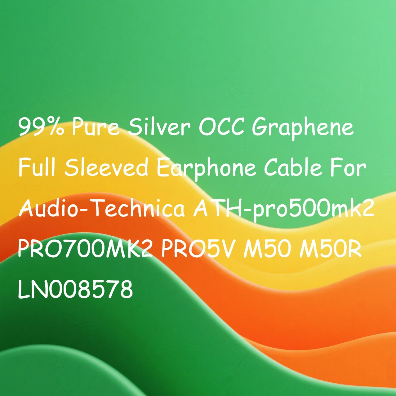 99% Pure Silver OCC Graphene Full Sleeved Earphone Cable For Audio-Technica ATH-pro500mk2 PRO700MK2 PRO5V M50 M50R LN008578
