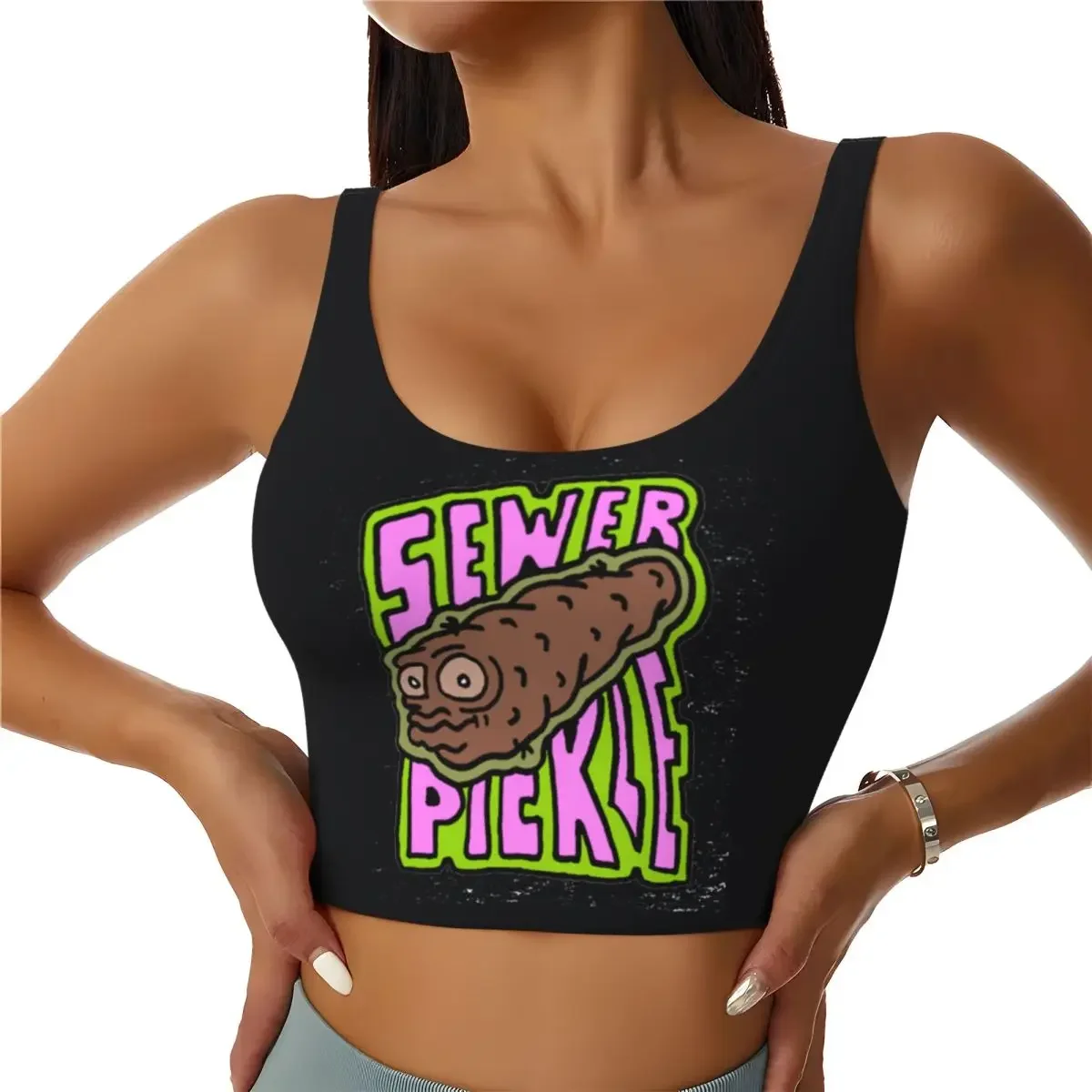 Custom Sewer Pickle Women Sports Bras High Impact Vest Gym Workout Yoga Crop Tank Top