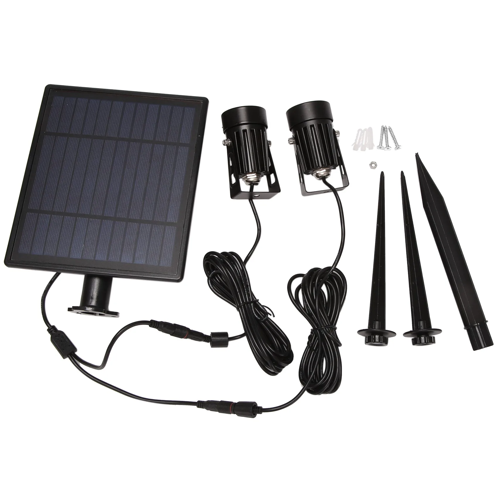 

Solar Spotlights Solar Powered 6W Adjustable Solar Pathway Lights Outdoor Waterproof Courtyard Lamp White