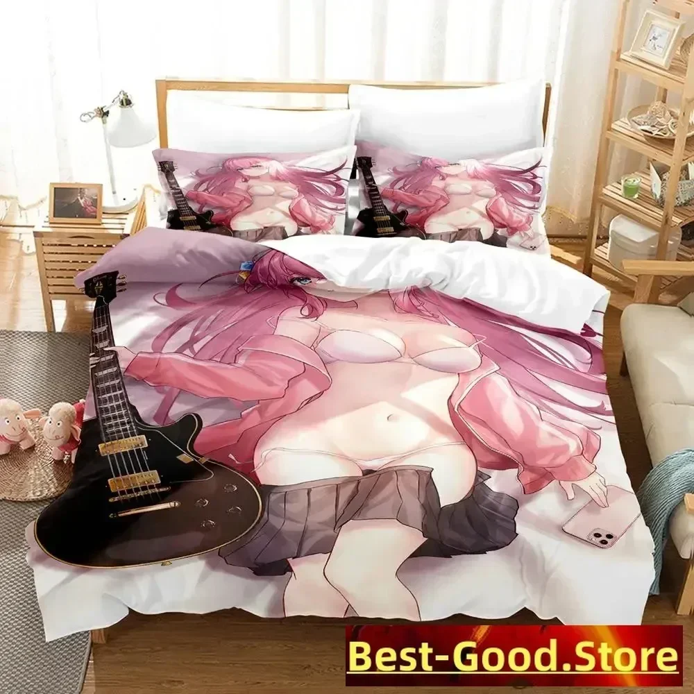 

2023 Gotou Hitori Bedding Set Duvet Cover Sheet Printed Bed Set Pillowcase Bed Full Queen King Size Comforter Bedroom