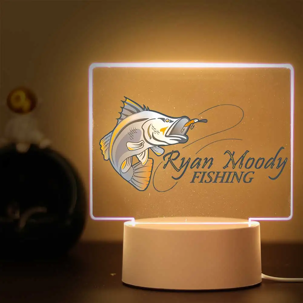 1pc  Cartoon fish Ambiance lamp  3D Visual Acrylic Lamp Room Decor Kids  for Room Decor for Room Decor