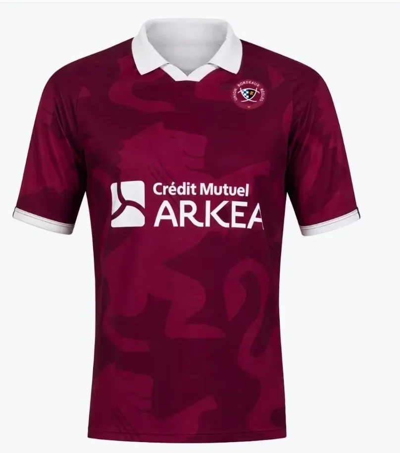 2026/27 Club Bordeaux French rugby Jersey T-shirt  Men's and Women's Breathable Quick Drying Loose Short sleeve fan gifts Tops