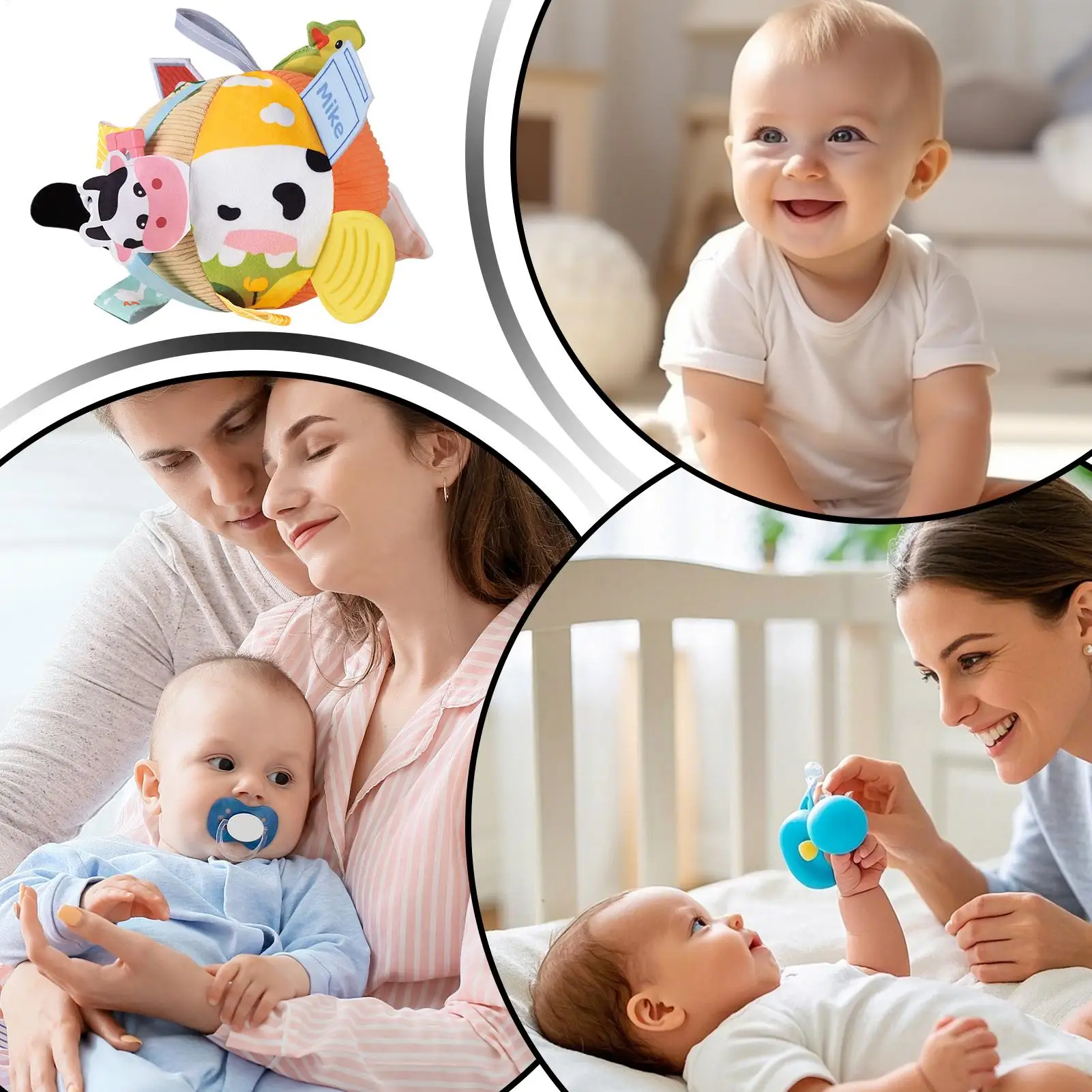 Palla da bambino Palla da presa facile Giocattolo da masticare strutturato per 0-6 mesi Afferrare la mano Sviluppo delle abilità motorie Gioco sensoriale Apprendimento della dentizione
