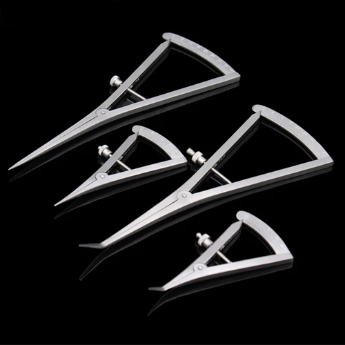 Imagen 2 del producto Calibrador Dental con cabeza curva/recta, regla Dental de acero inoxidable, calibrador Dental quirúrgico para medir herramienta de laboratorio Dental