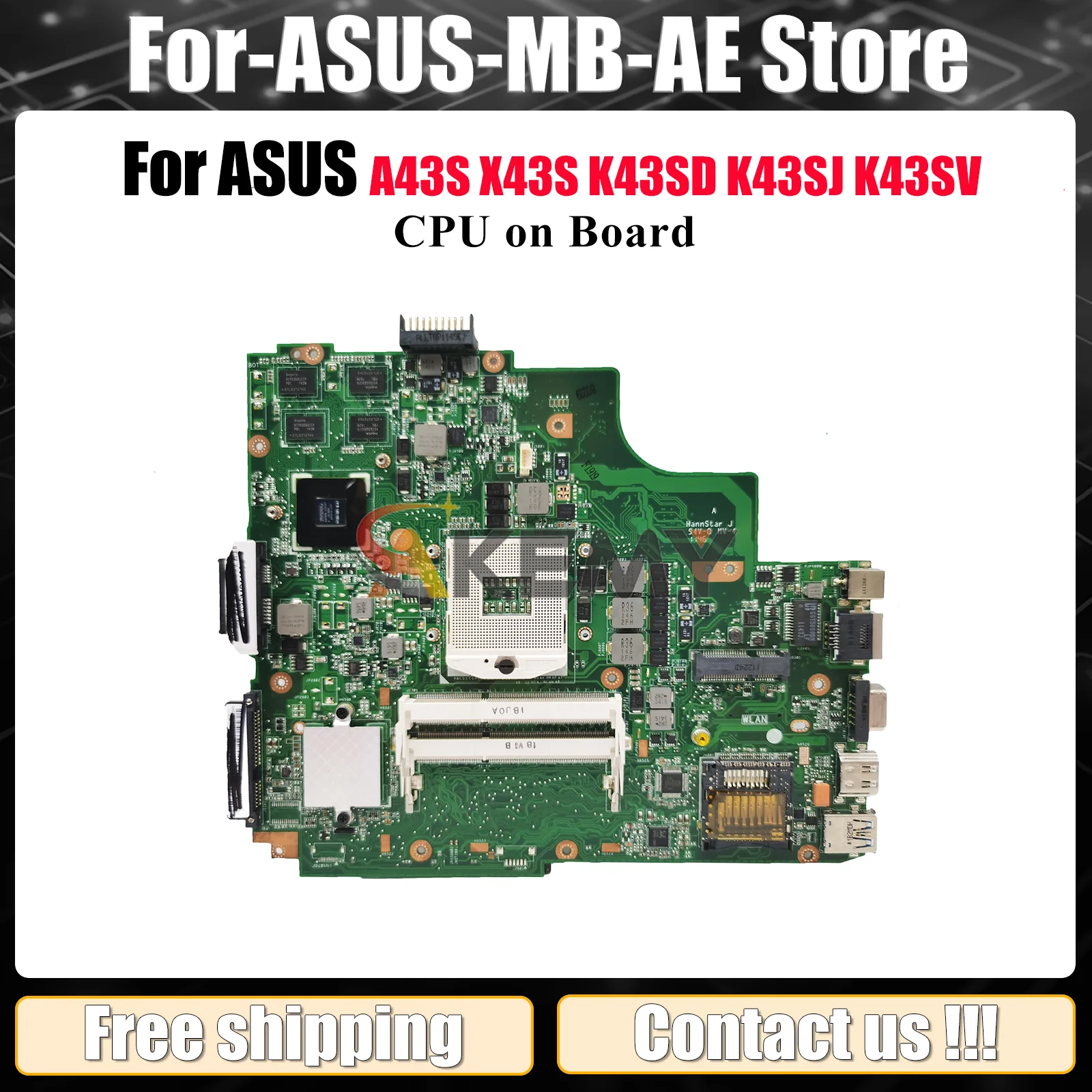 

K43SD Материнская плата для ноутбука ASUS K43S K43SJ A43S K43SD X43S K43SV K43SM Материнская плата для ноутбука с процессором tests ОК быстрая доставка stk