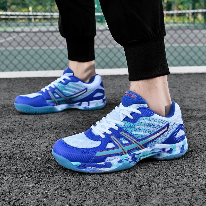 L08 sepatu bulutangkis untuk pria wanita, sepatu kets olahraga Badminton Gym atletik tenis voli Ping Pong trendi warna-warni untuk pria dan wanita