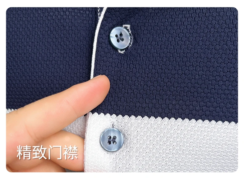 Luxuriöses Sommer-Herren-Poloshirt mit Kurzen Ärmeln, Kragen und Knöpfen, Hochwertige Stickerei, Modische Streifen, Atmungsaktive Herrenkleidung – Detail 8