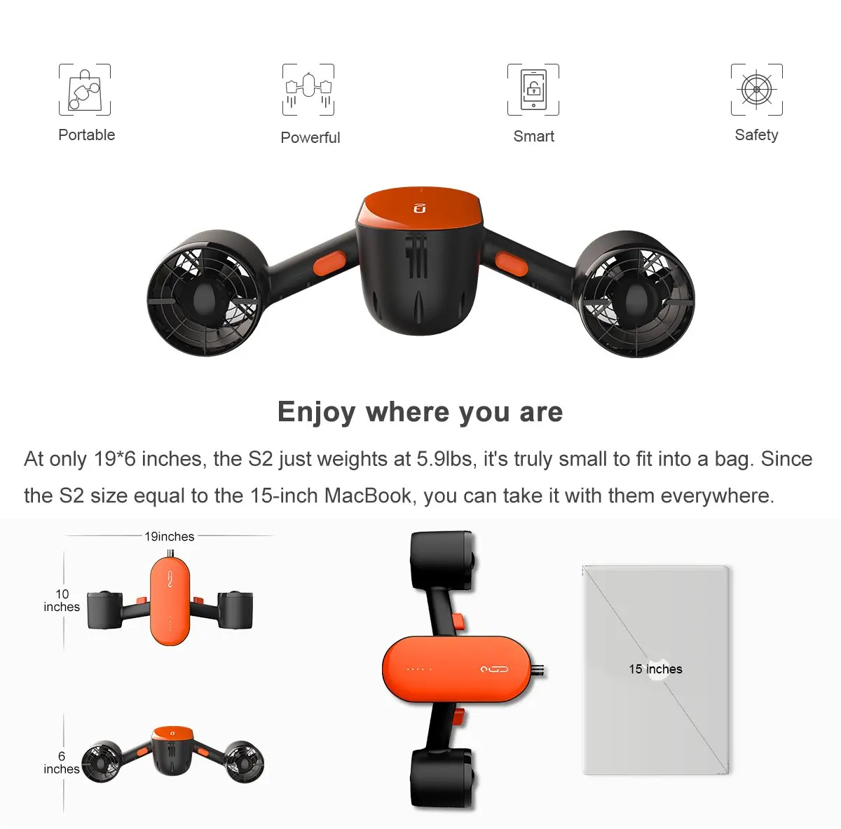 Smart Underwater Freedom Sea Scooter Kit with Mobile Device Control