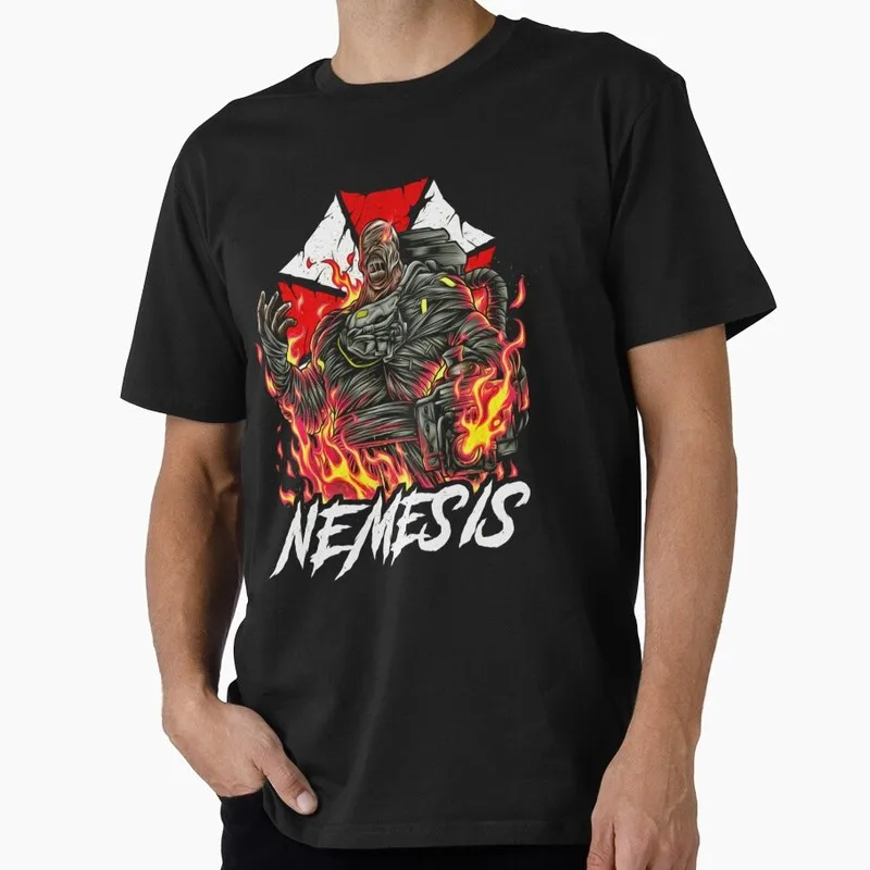Vintage Resident Evil Nemesis T‑Shirt Biohazard Survival Horror Game Graphic Print Unisex Tee Retro Dark Gamer Streetwear Tops