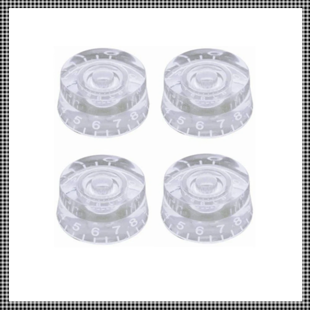 4pcs Guitar Volume Knobs Top Hat Knobs Speed Volume Tone Pedal Control Knobs for Electric Guitar Bass Transparent
