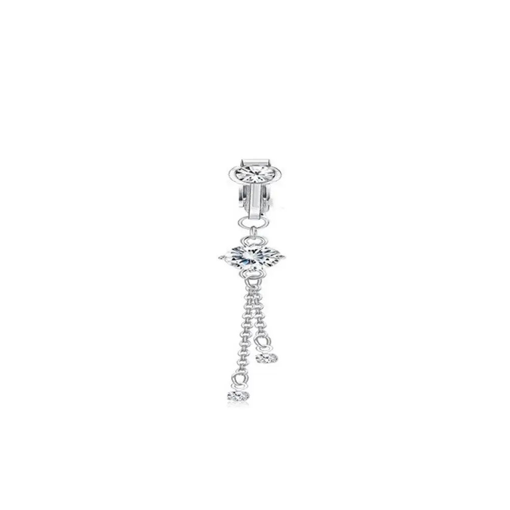 Women Fashion Clip On Umbilical Earrings Belly Button Ring Navel Rings Faux Belly Piercing Fake Belly Ring Body Jewelry